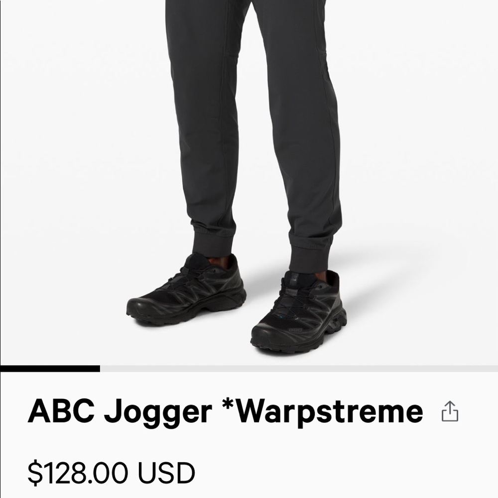 Lululemon ABC joggers XS. Obsidian color on lululemon website